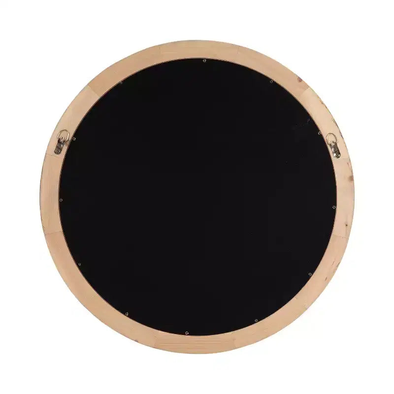 Miroir mural rond en bois massif Chevrons, 24"D