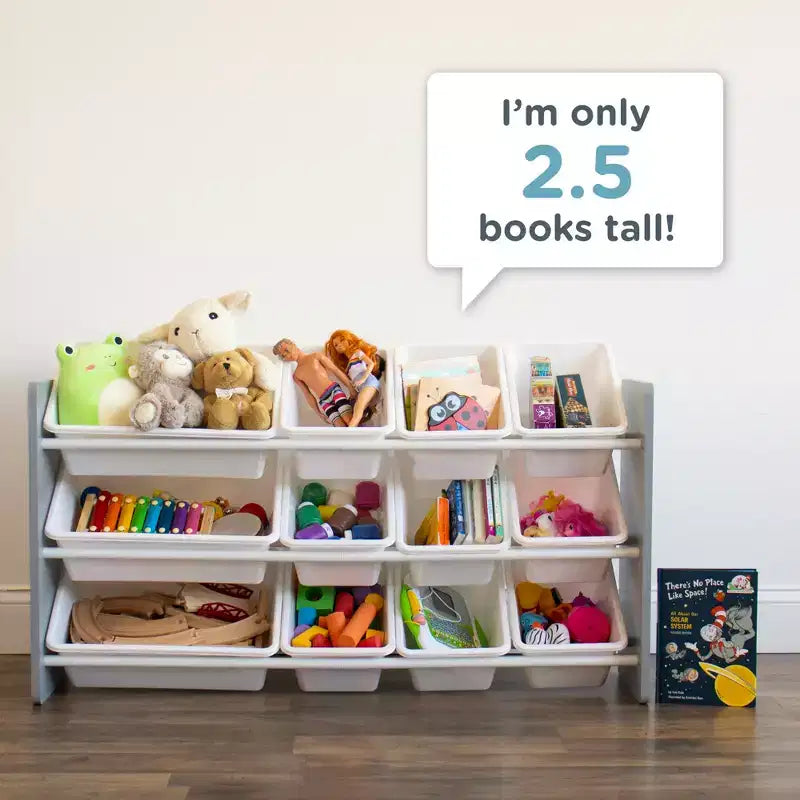 Made for Me 12 bacs organisateur pour enfants blanc - Humble Crew : organisateur de rangement de jouets avec bacs, rangement pour enfants, cadre en MDF