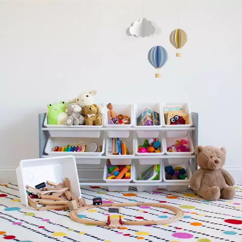Made for Me 12 bacs organisateur pour enfants blanc - Humble Crew : organisateur de rangement de jouets avec bacs, rangement pour enfants, cadre en MDF