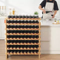 Casiers à vin modulaires 8 niveaux en bambou, 72 bouteilles, 103,4 cm H x 89,9 cm L x 24,9 cm P