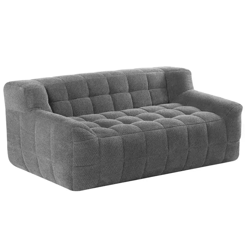 Causeuse en velours mousse, capitonnée carrée, 64,57"L x 37,8"P x 27,17"H