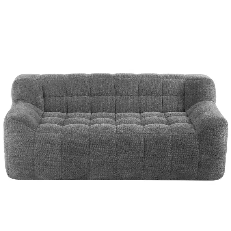 Causeuse en velours mousse, capitonnée carrée, 64,57"L x 37,8"P x 27,17"H