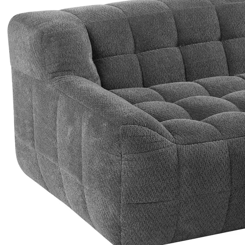 Causeuse en velours mousse, capitonnée carrée, 64,57"L x 37,8"P x 27,17"H