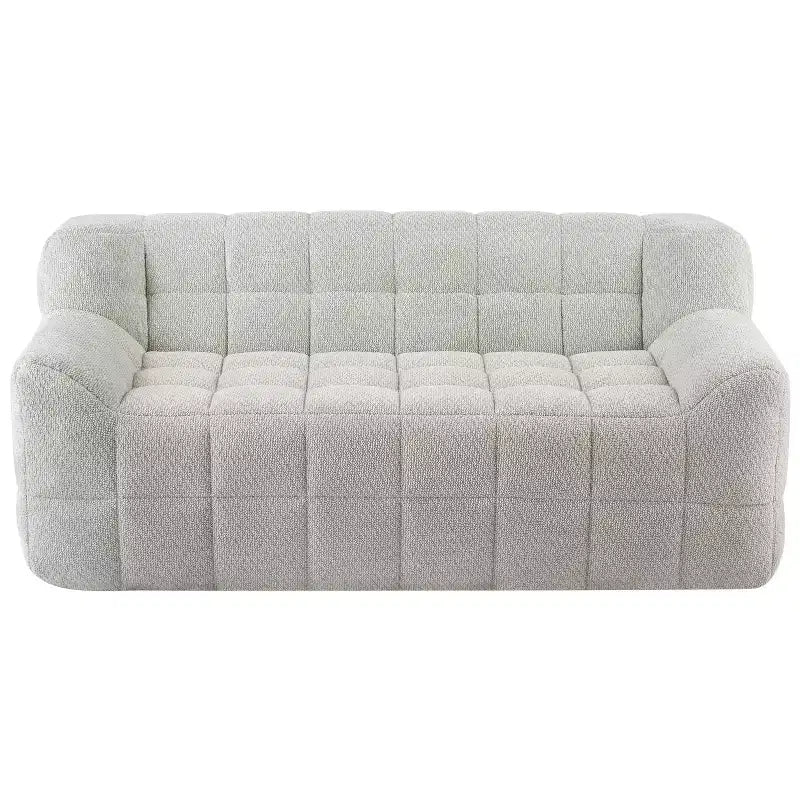 Causeuse en velours mousse, capitonnée carrée, 64,57"L x 37,8"P x 27,17"H