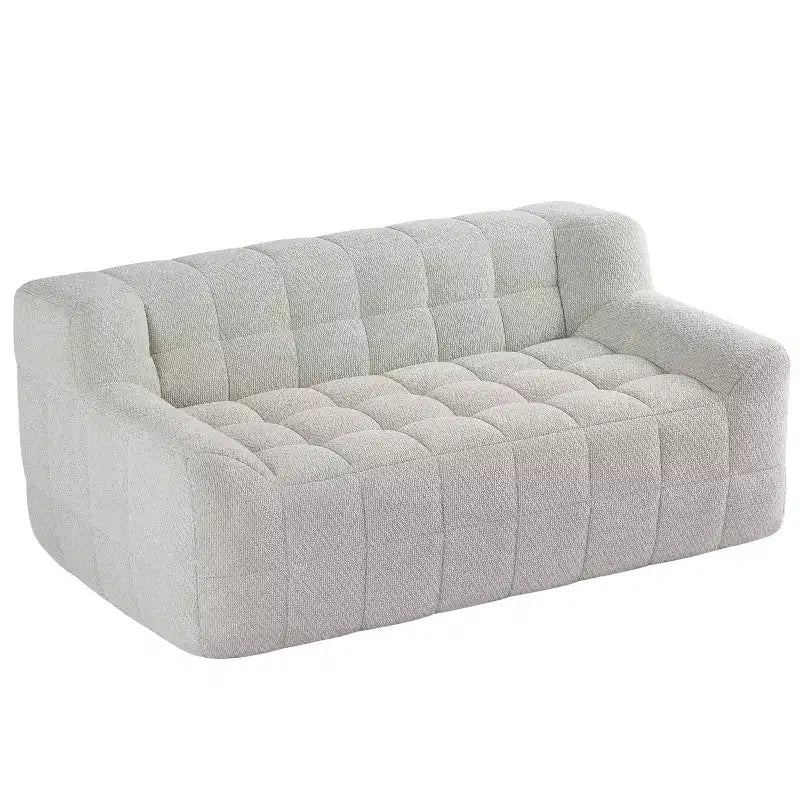 Causeuse en velours mousse, capitonnée carrée, 64,57"L x 37,8"P x 27,17"H