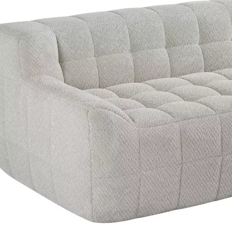 Causeuse en velours mousse, capitonnée carrée, 64,57"L x 37,8"P x 27,17"H