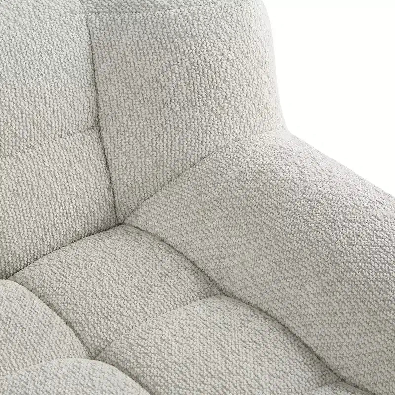 Causeuse en velours mousse, capitonnée carrée, 64,57"L x 37,8"P x 27,17"H