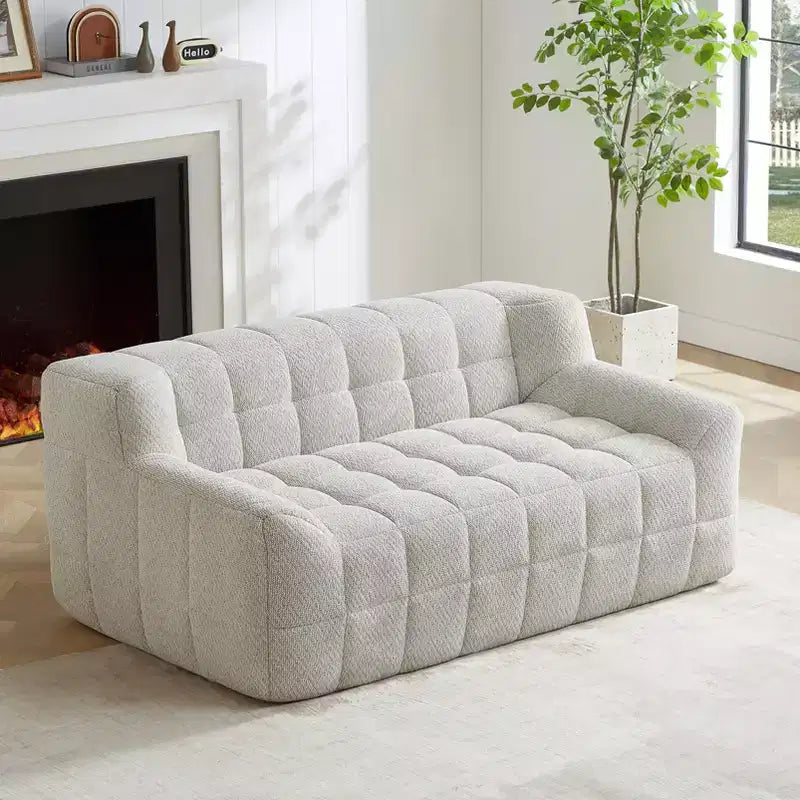 GDFStudio Tobey Modern 64.5 Square-Tufted Velvet Compression Foam Loveseat