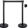 VEVOR Crowd Control Stanchions,6-Pack Crowd Control Barriers with 3PCS 6.5FT Retractable Belt, Stanchion Posts Queue Pole,Black
