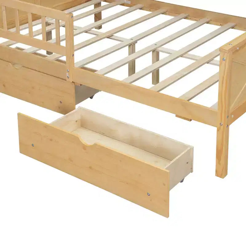 Lit plate-forme en forme de maison en bois de taille complète avec lumières LED, 175,5 cm H x 211,8 cm l x 144,8 cm P