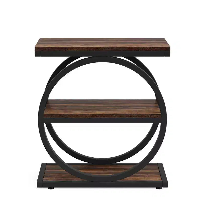 Table d'appoint à 3 étagères en MDF avec roulettes, 65 cm H x 60 cm L x 29,7 cm P