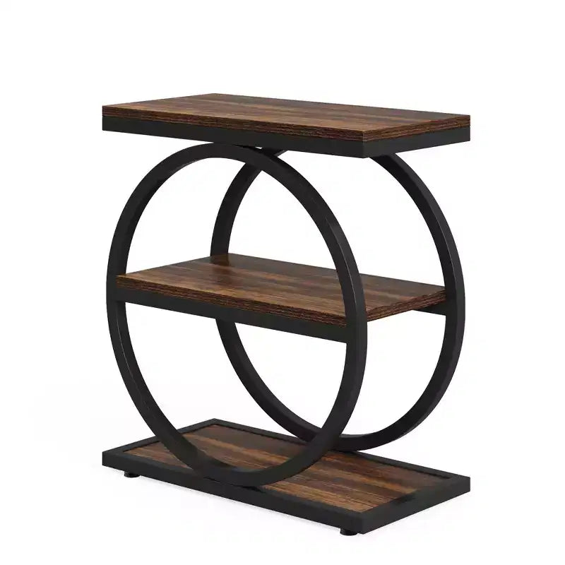 Table d'appoint à 3 étagères en MDF avec roulettes, 65 cm H x 60 cm L x 29,7 cm P