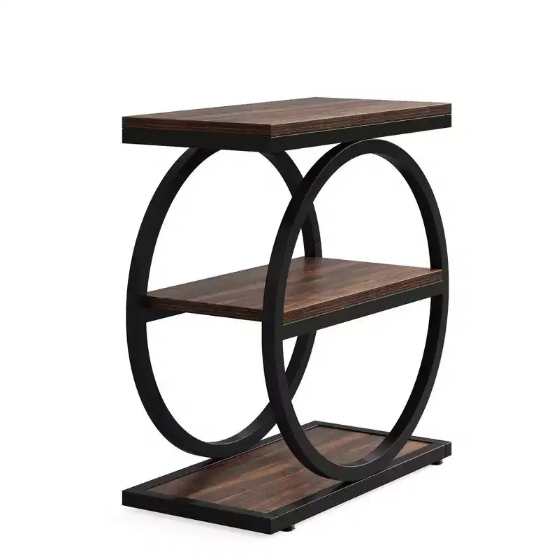 Table d'appoint à 3 étagères en MDF avec roulettes, 65 cm H x 60 cm L x 29,7 cm P