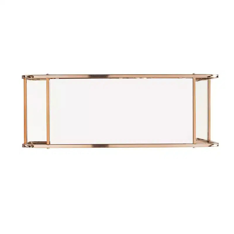 Desserte de bar en fer et miroir avec 6 étagères, 85,7 cm (H) x 91,4 cm (L) x 33,6 cm (P)