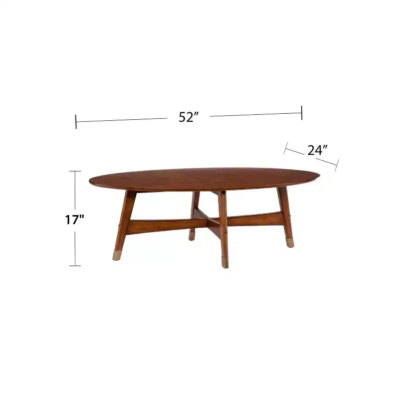 Table basse en fer et bois d'hévéa, 43 cm (H) x 132 cm (L) x 61 cm (P)