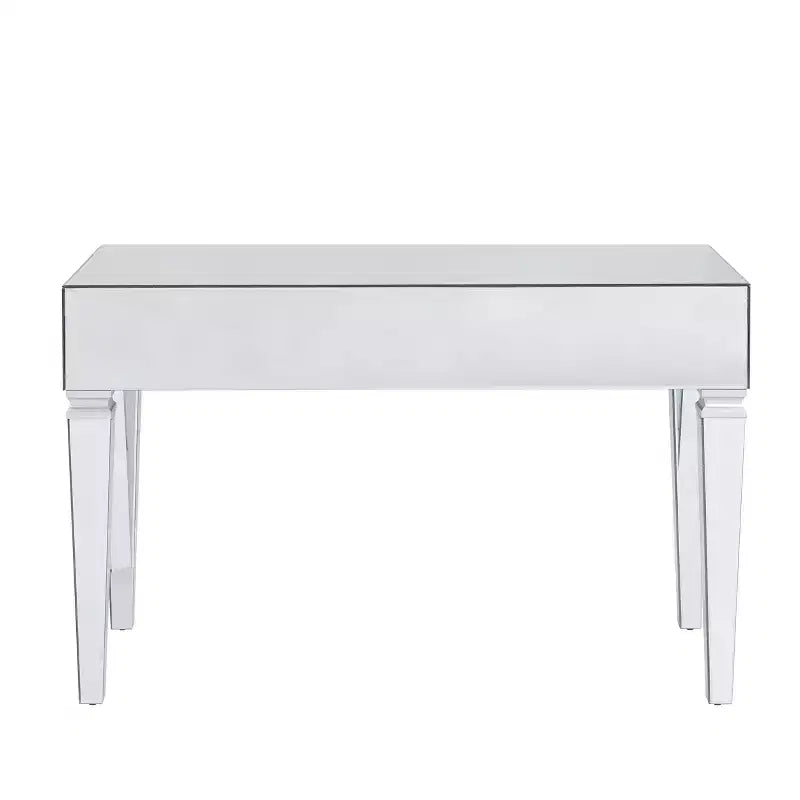Bureau miroir en MDF avec lumières LED et 2 tiroirs, 75 cm H x 119 cm L x 53 cm P