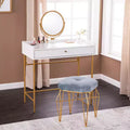 Coiffeuse en MDF et fer avec miroir et tiroir, 114,9 cm (H) x 80 cm (L) x 42,5 cm (P)