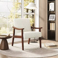 Fauteuil d'appoint en hévéa et velours côtelé, 73,66 cm (H) x 69,49 cm (l) x 69,85 cm (P)