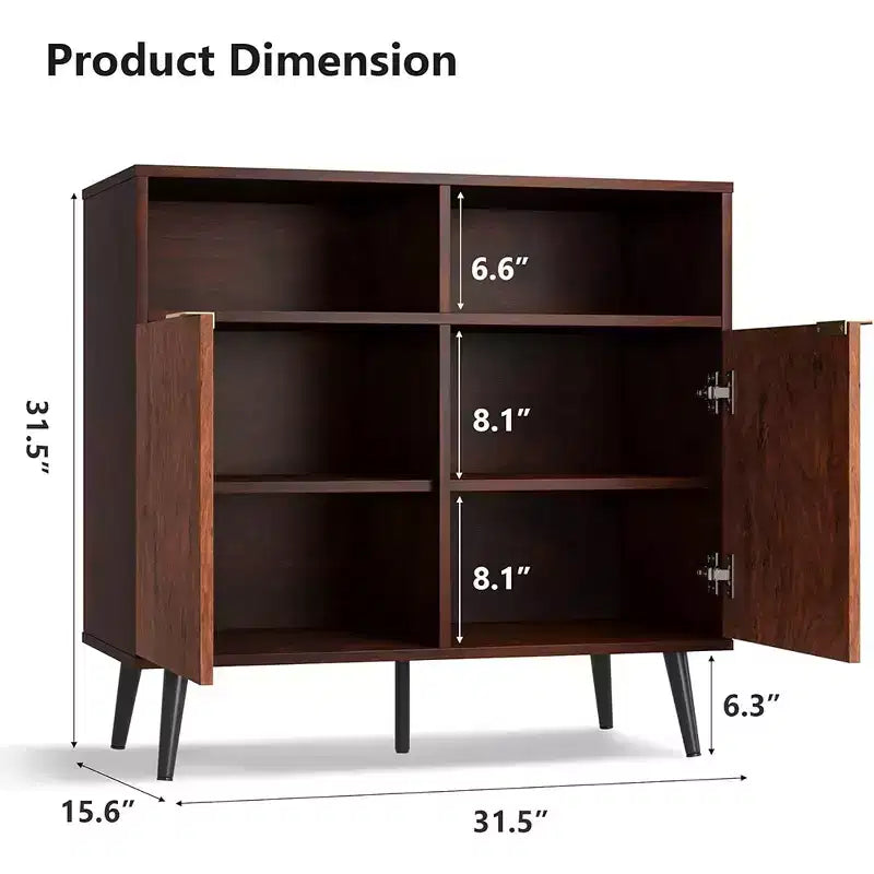 Buffet de cuisine avec rangement, bahut de 80 cm avec portes, meuble de rangement pour café