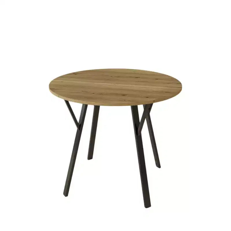 Table à manger ronde en bois et métal, 89,99 cm de diamètre x 74,98 cm de hauteur