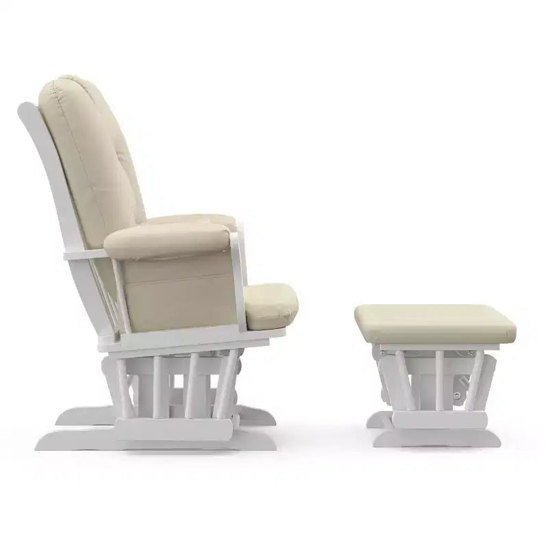 Fauteuil de chambre d'enfant à bascule en bois et polyester avec pouf, 72 cm (L) x 102 cm (H) x 83 cm (P)