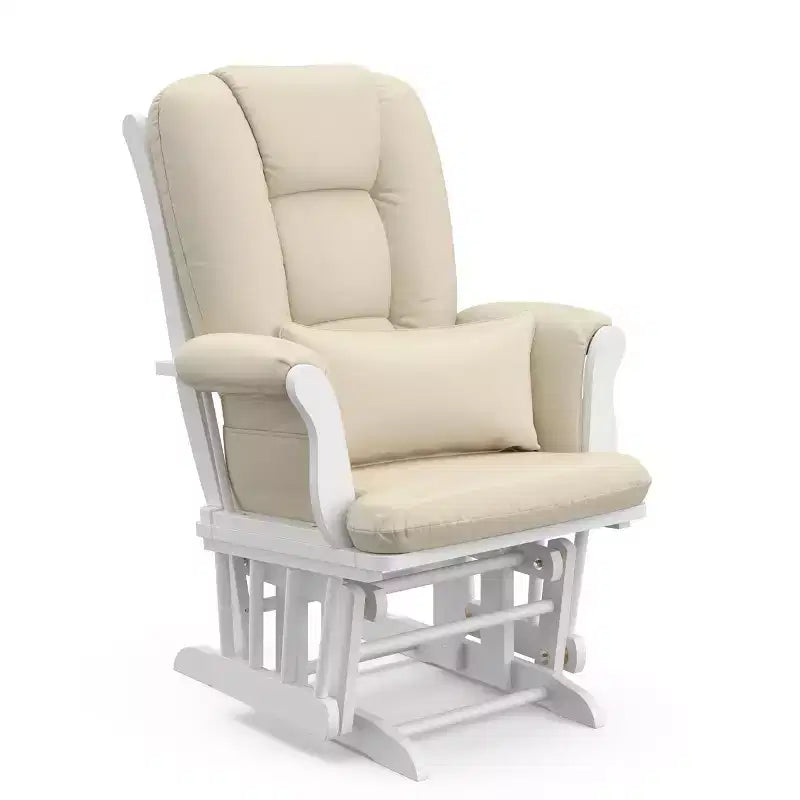 Fauteuil de chambre d'enfant à bascule en bois et polyester avec pouf, 72 cm (L) x 102 cm (H) x 83 cm (P)