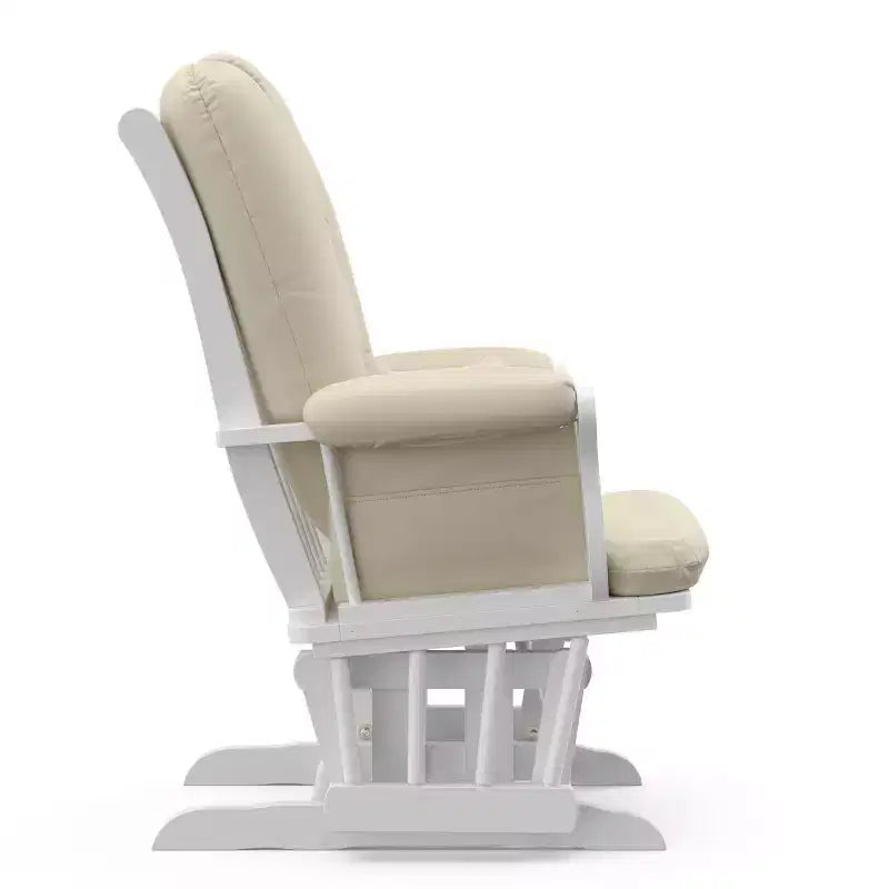 Fauteuil de chambre d'enfant à bascule en bois et polyester avec pouf, 72 cm (L) x 102 cm (H) x 83 cm (P)