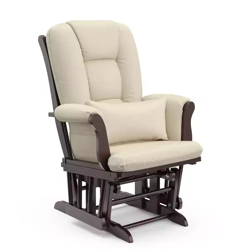 Fauteuil de chambre d'enfant à bascule en bois et polyester avec pouf, 72 cm (L) x 102 cm (H) x 83 cm (P)