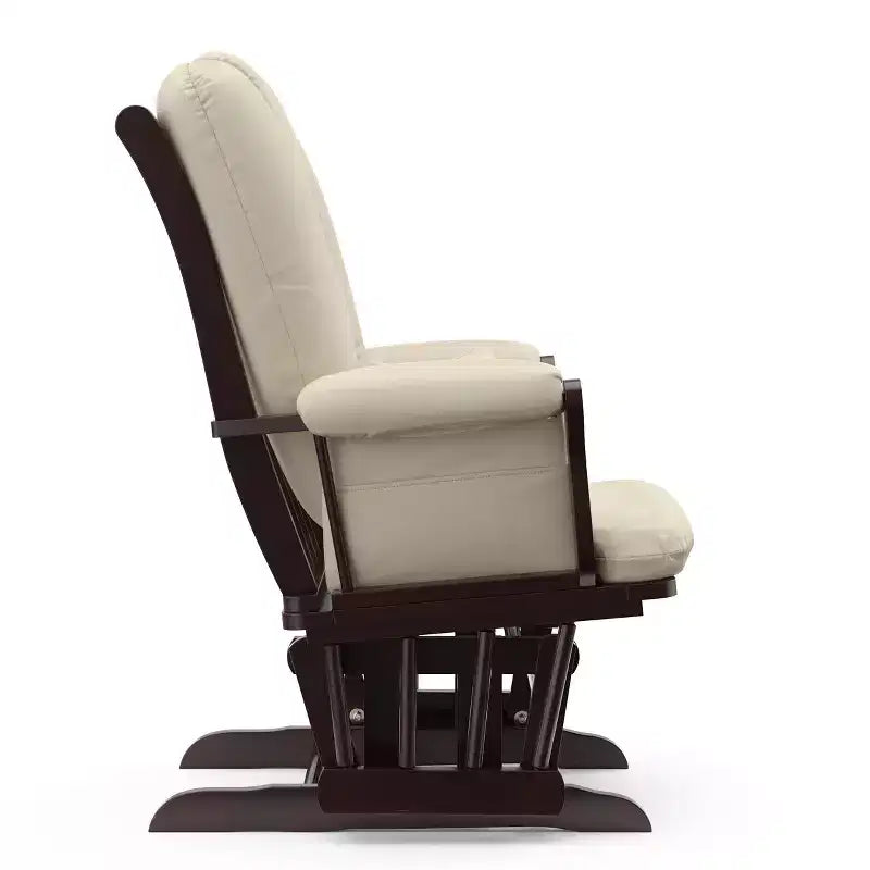 Fauteuil de chambre d'enfant à bascule en bois et polyester avec pouf, 72 cm (L) x 102 cm (H) x 83 cm (P)