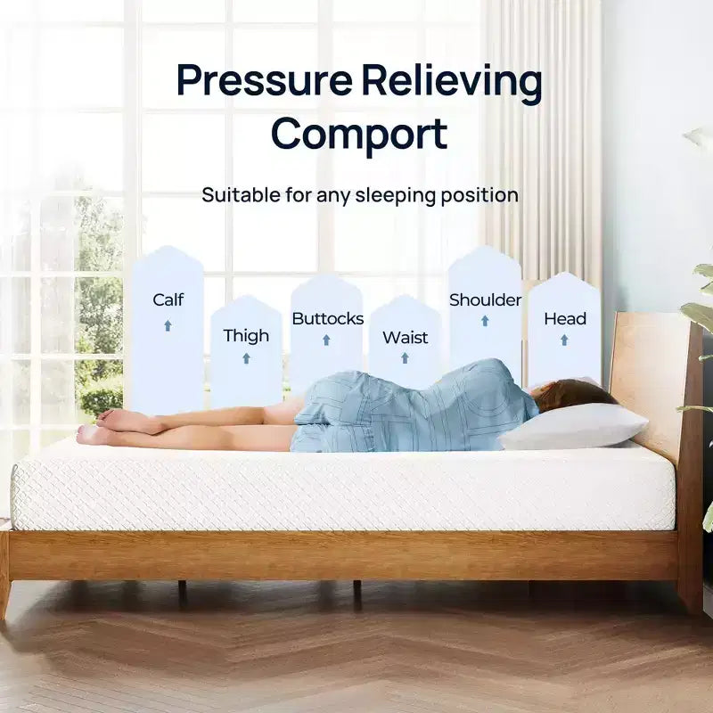 Matelas en mousse à mémoire de forme au gel avec couche de charbon de bambou et housse en polyester