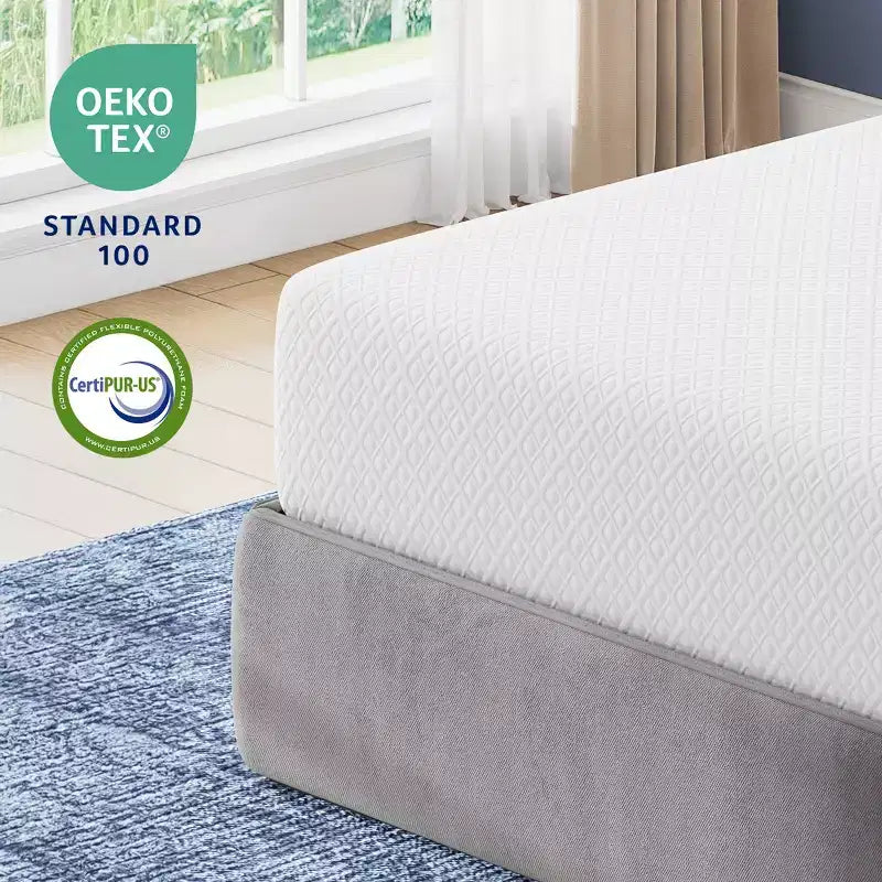 Matelas en mousse à mémoire de forme au gel avec couche de charbon de bambou et housse en polyester