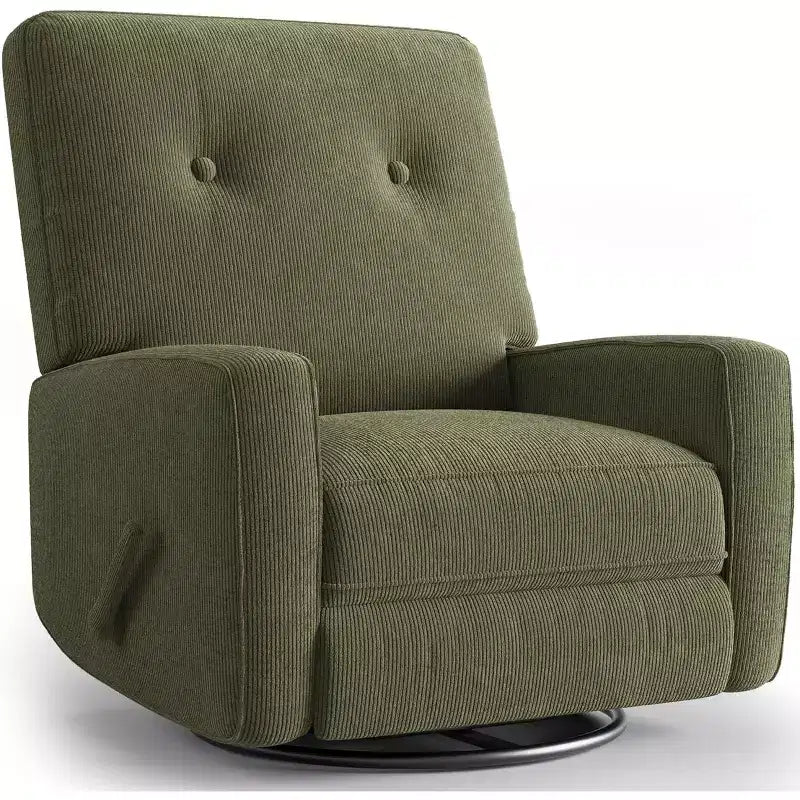Fauteuil inclinable de garderie, fauteuil à bascule pivotant à 360° pour adultes avec dossier et repose-pieds réglables, fauteuil confortable en lin rembourré pour chambres à coucher
