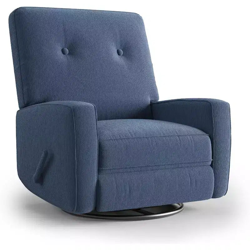 Fauteuil inclinable de garderie, fauteuil à bascule pivotant à 360° pour adultes avec dossier et repose-pieds réglables, fauteuil confortable en lin rembourré pour chambres à coucher