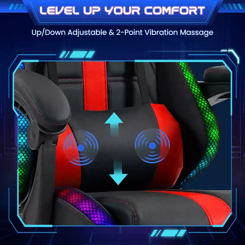 Chaise de Gamer avec Massage et Repose-Pieds