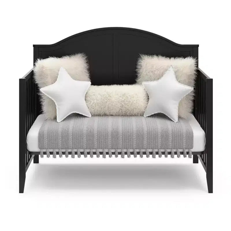 Lit de bébé convertible 5-en-1 en pin, 45,27"H x 55,12"L x 29,96"P