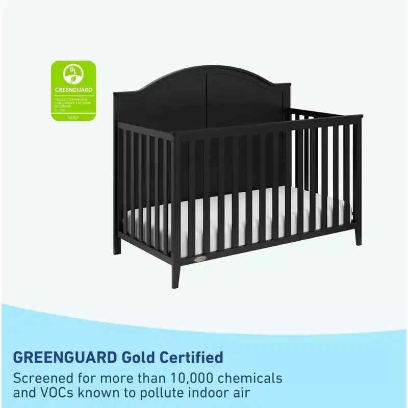 Lit de bébé convertible 5-en-1 en pin, 45,27"H x 55,12"L x 29,96"P