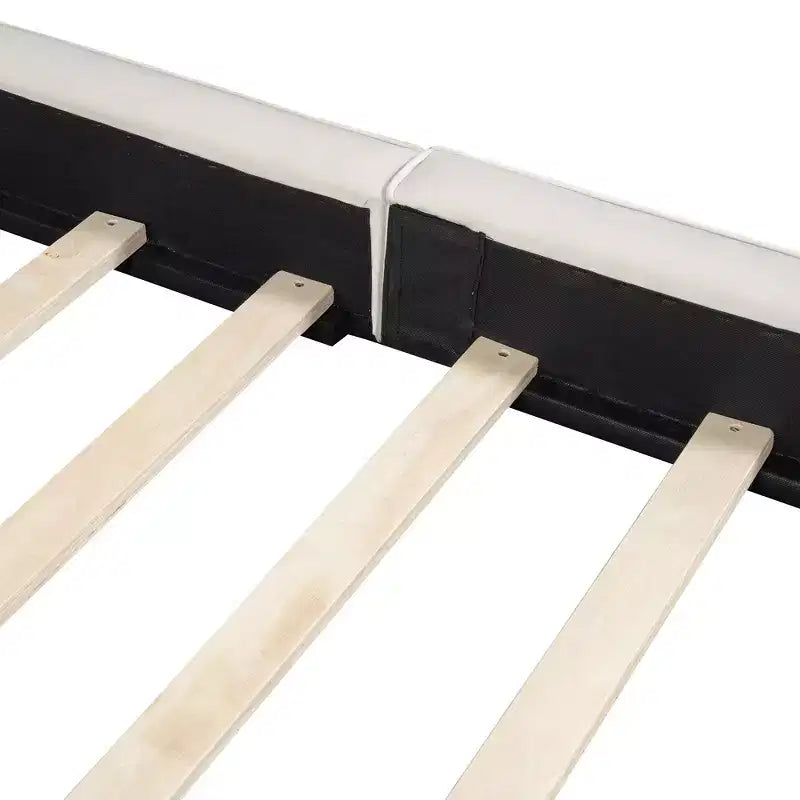 Lit plateforme tapissé de velours, Grand lit 88.75"L x 68"W x 25"H