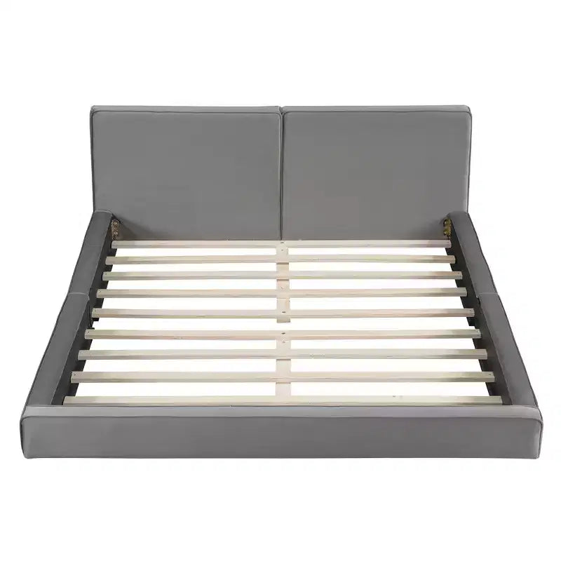 Lit plateforme tapissé de velours, Grand lit 88.75"L x 68"W x 25"H