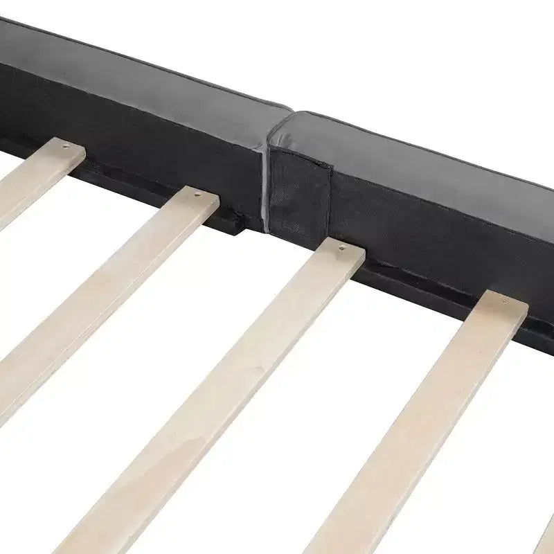 Lit plateforme tapissé de velours, Grand lit 88.75"L x 68"W x 25"H