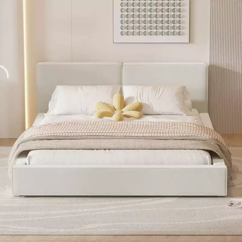 Lit plateforme tapissé de velours, Grand lit 88.75"L x 68"W x 25"H