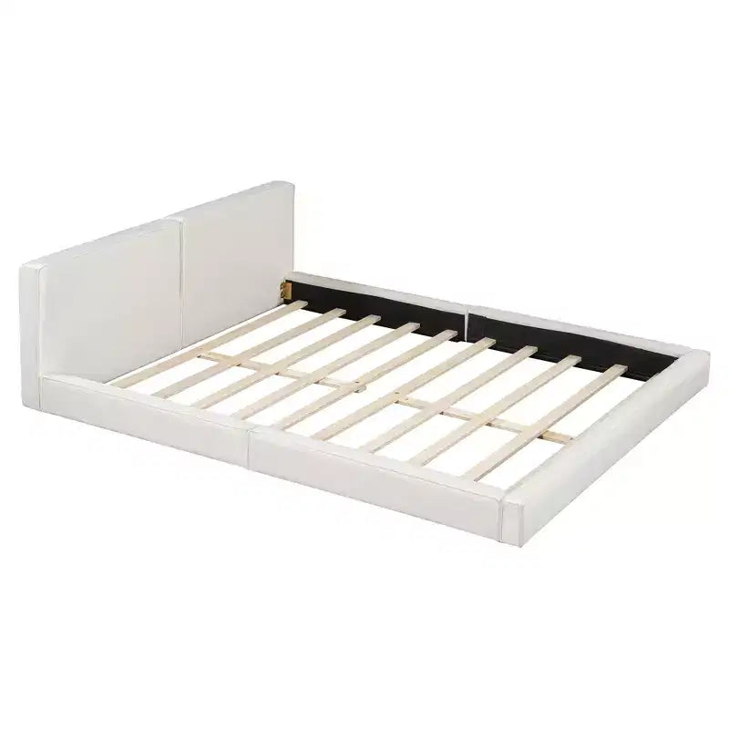 Lit plateforme tapissé de velours, Grand lit 88.75"L x 68"W x 25"H