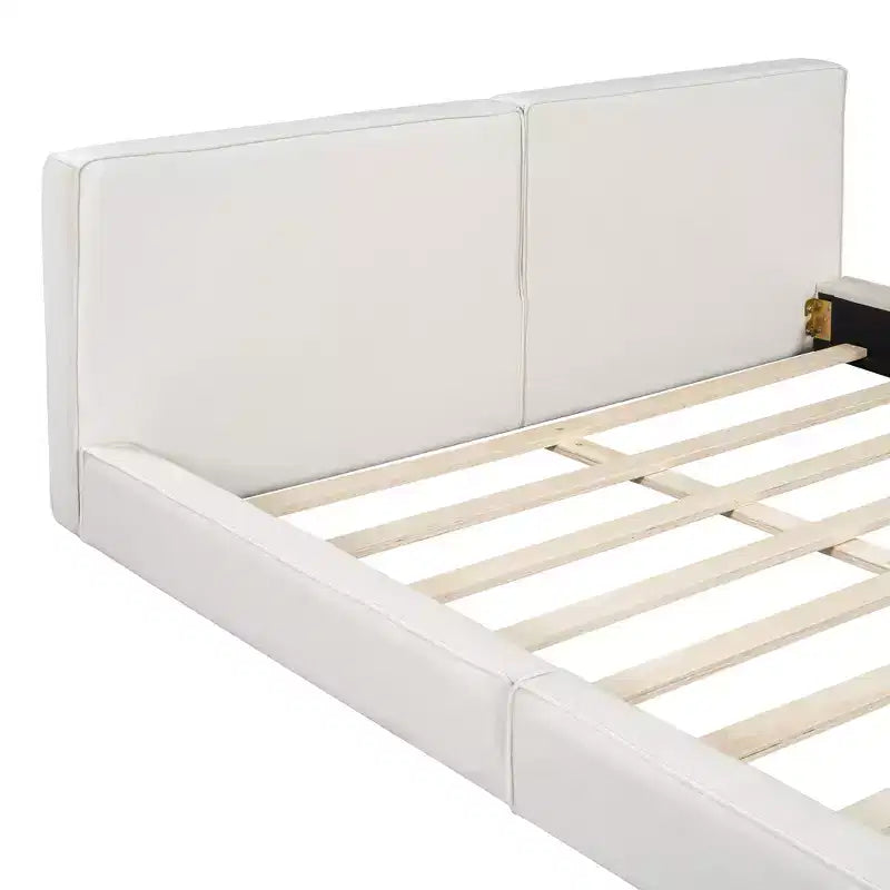 Lit plateforme tapissé de velours, Grand lit 88.75"L x 68"W x 25"H