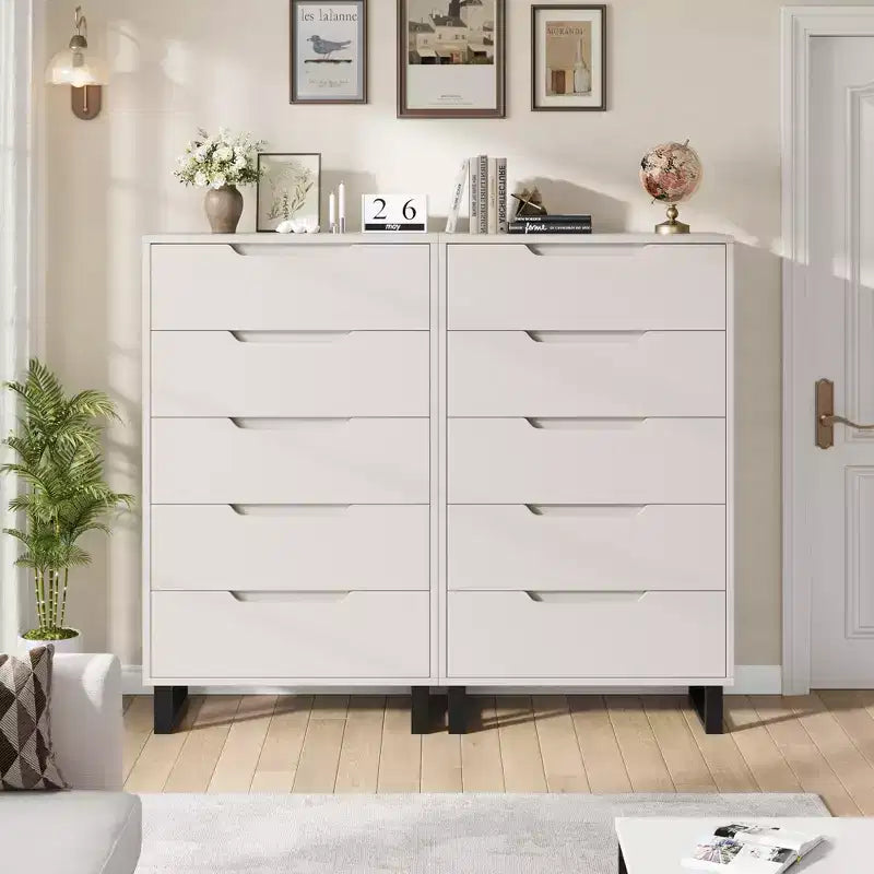 Commode verticale autonome en bois à 5 tiroirs