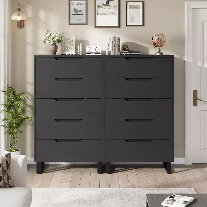 Commode verticale autonome en bois à 5 tiroirs