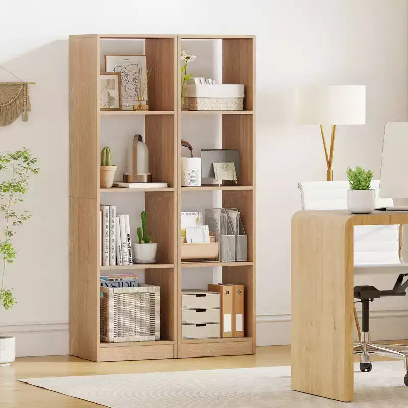 Étagère d'angle en bois à 5 niveaux avec 4 compartiments cubiques, 142,2 cm H x 33 cm L x 38,1 cm P, paquet de 2