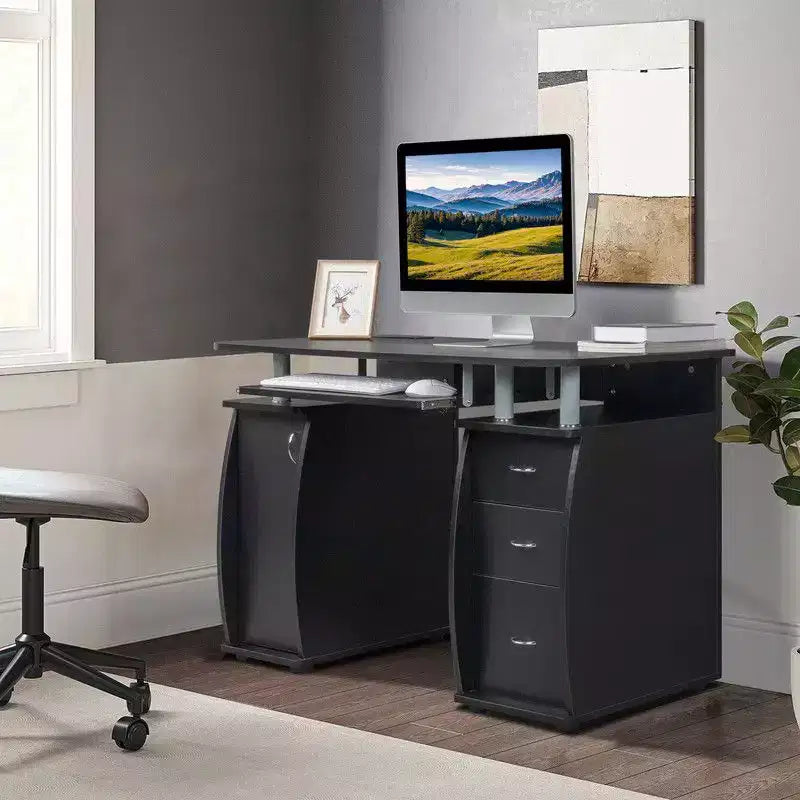 Bureau informatique en métal et MDF, 45,31 po L x 21,67 po P x 29,16 po H