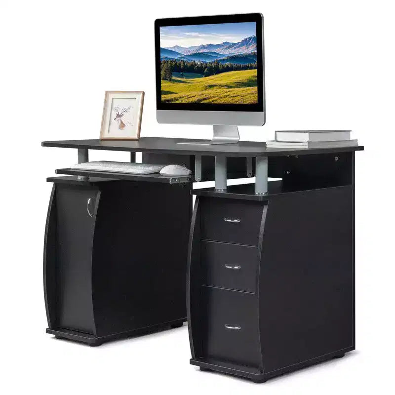 Bureau informatique en métal et MDF, 45,31 po L x 21,67 po P x 29,16 po H