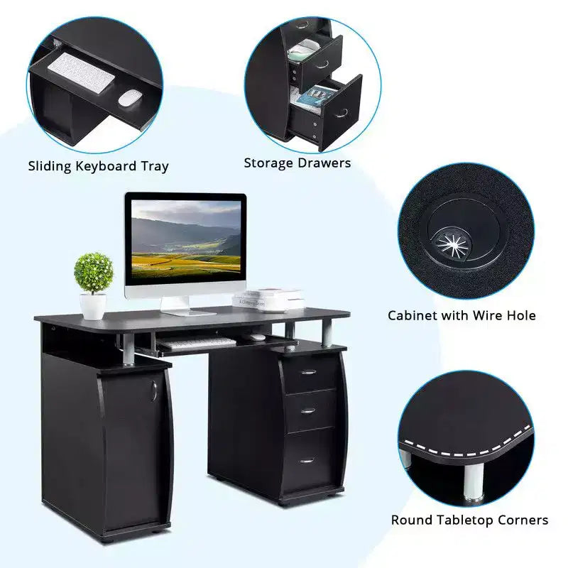 Bureau informatique en métal et MDF, 45,31 po L x 21,67 po P x 29,16 po H