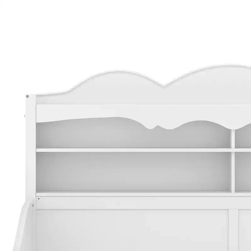 Lit de repos jumeau en bois avec tiroirs de rangement et étagères de tête de lit, 49,2"H x 49,5"L x 79,3"P