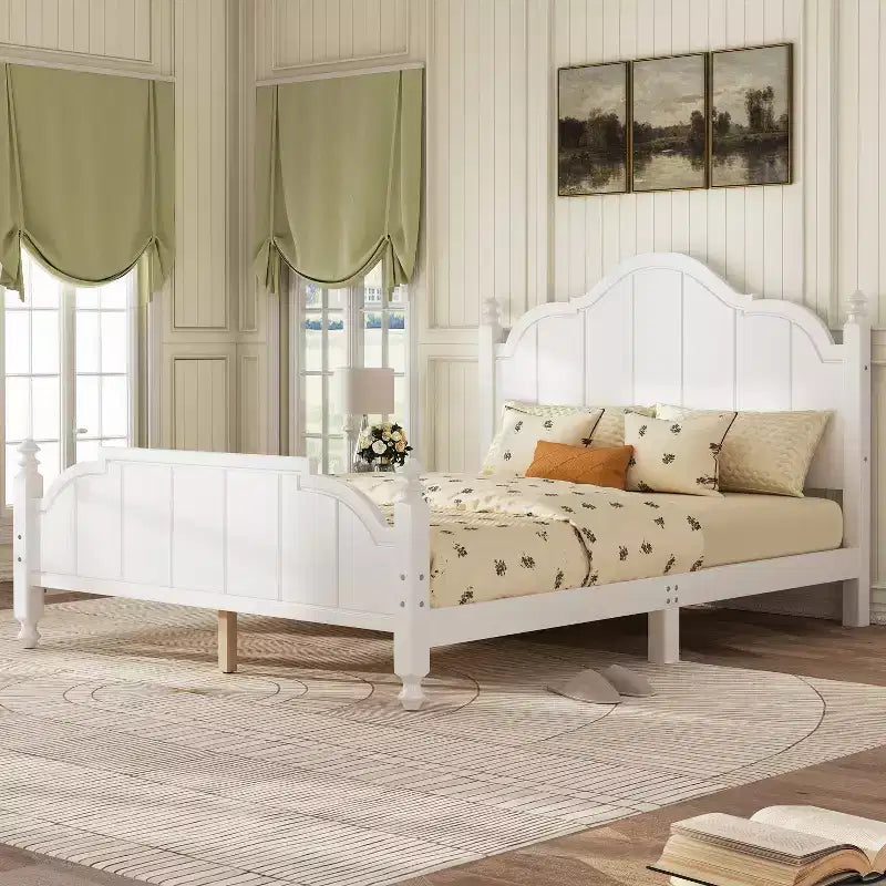 Lit plateforme en bois avec tête de lit, grand lit 40,55"H x 63,31"L x 85,04"P